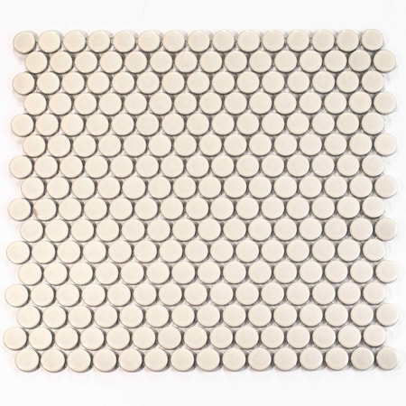 Apollo Tile Cirkel 11.46 in. x 12.4 in. Glossy Beige Porcelain Mosaic Wall and Floor Tile 9.87 sqft/case, 10PK ORB8809BGGA